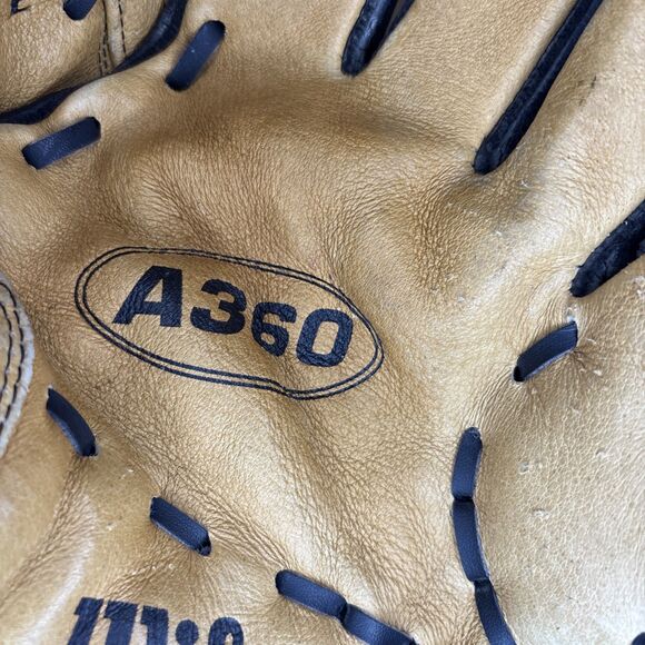 WILSON A360 Softball Glove Large RHT 14"  AGenuine Leather Split Hinge - Picture 6 of 9